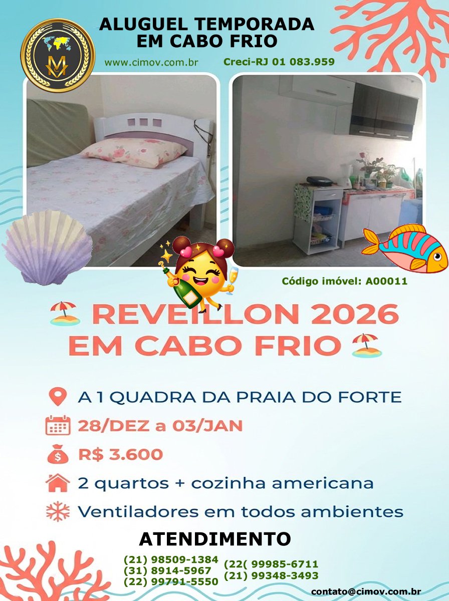 A00011- Aluguel Casa para reveillon em Cabo Frio - RJ