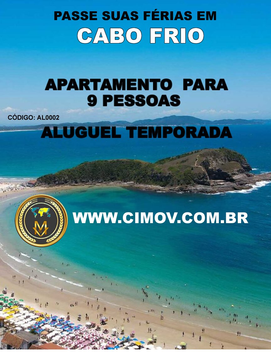 AL0002-  APARTAMENTO ALUGUEL TEMPORADA EM CABO FRIO